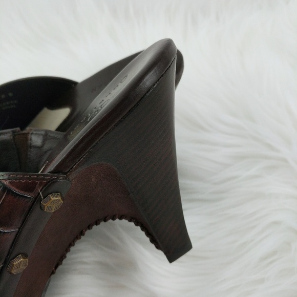 Cole Haan | Faux Croc Leather Wedge Clogs Size 8 - Picture 3 of 8